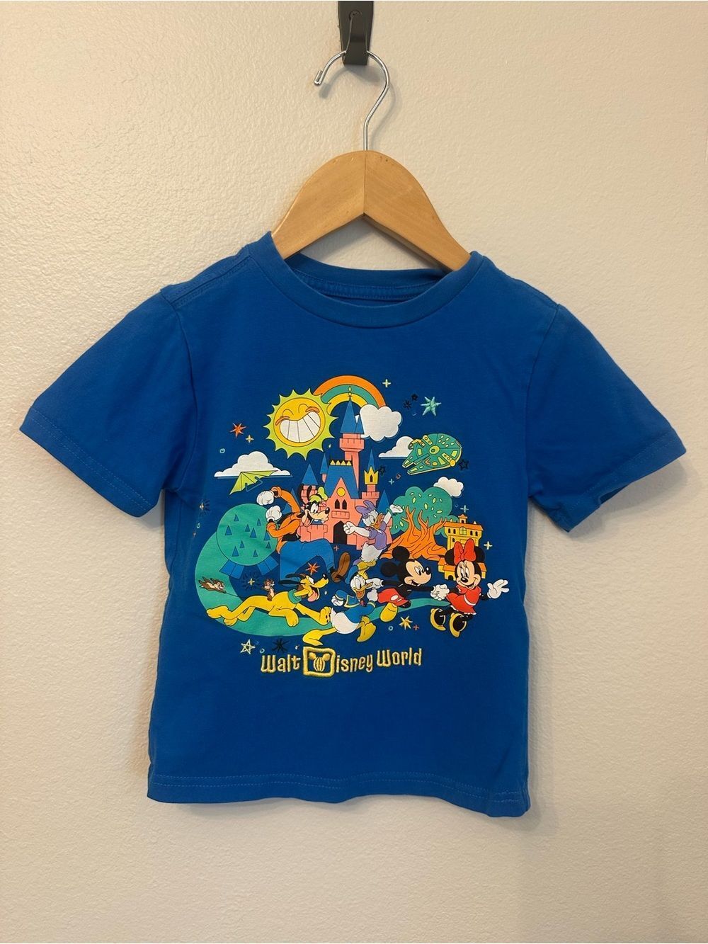 Walt Disney World Blue Kids Character Graphic Embroidered T-Shirt